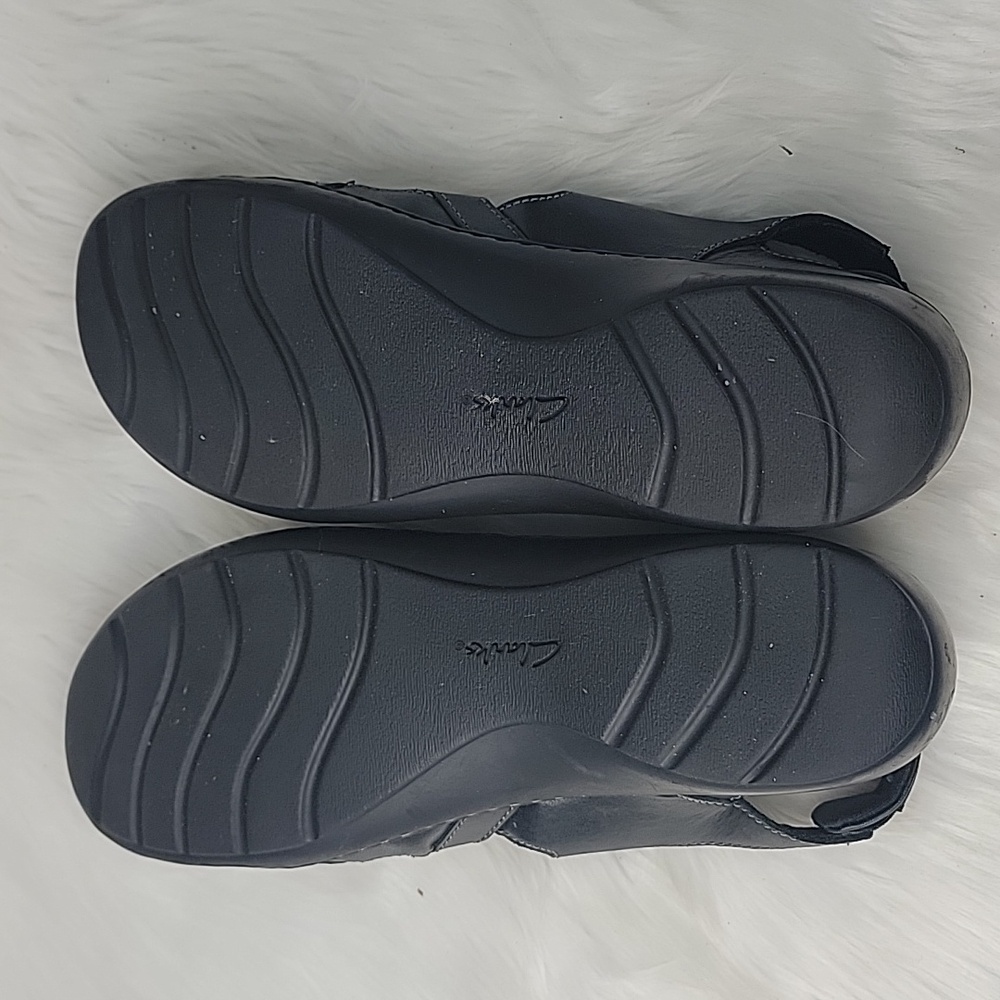 CLARKS Cora Dream Black Braided‎ Cut Out Comfort Cottage Preppy Sandal Shoes 8.5 - Picture 10 of 13